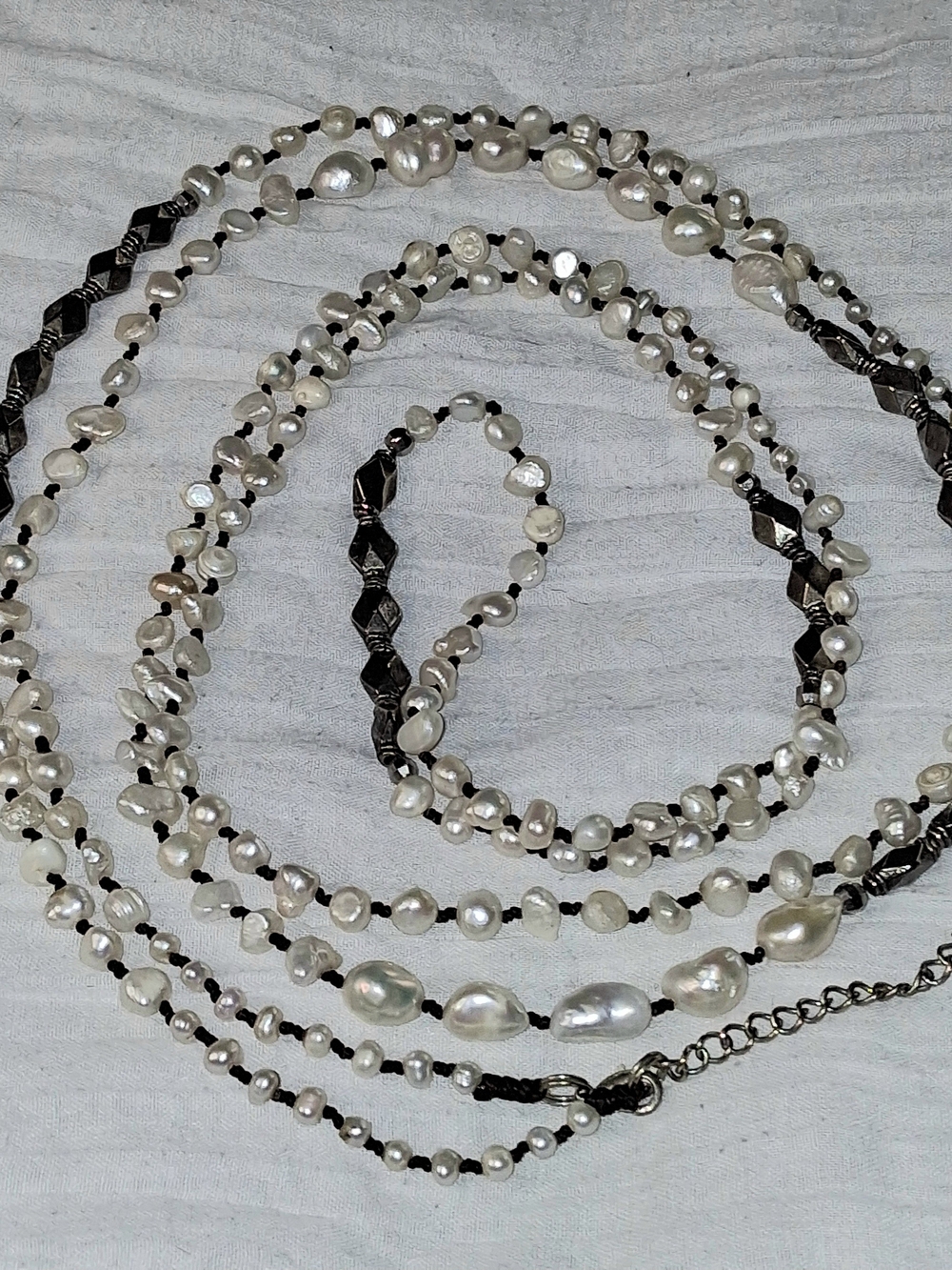 80" Handknotted Baroque Pearl Necklace
